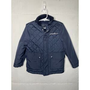 Eddie Bauer School Quilted Winter Jacket Boys Size 4 Navy Blue